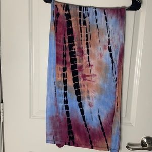 One shoulder Tie Dye Dress Long